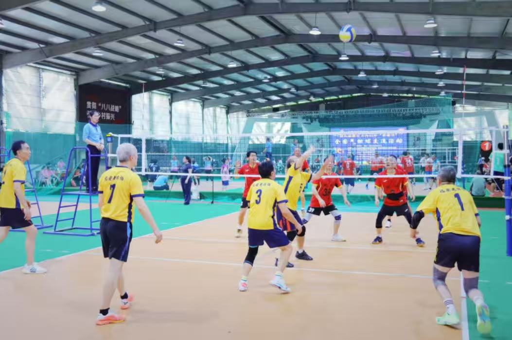 图为后岸村气排球比赛现场
