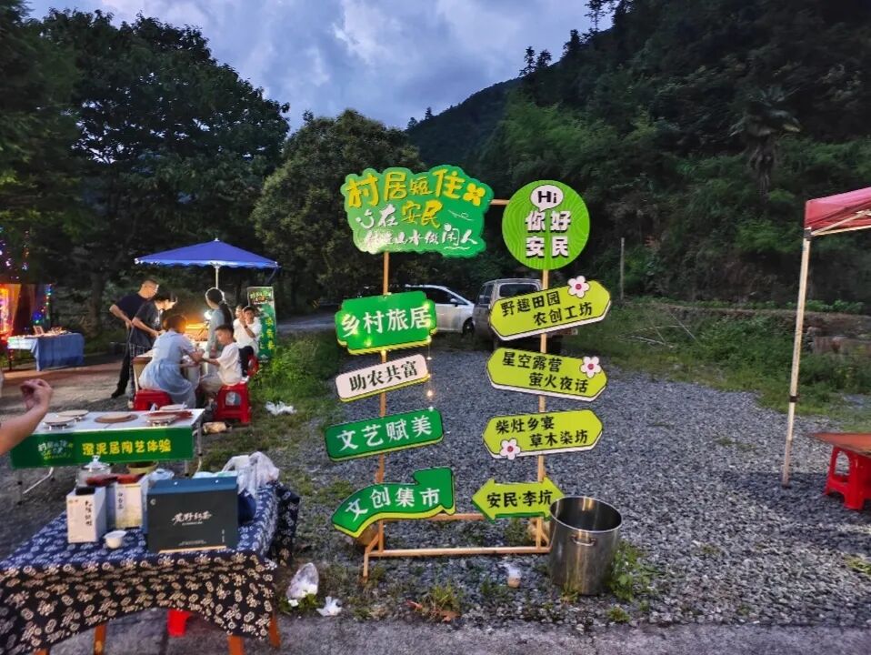 图为实践团考察松阳乡村旅居与文创市集业态